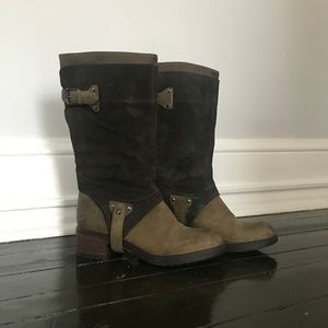 Vera Wang Suede riding boots - Brown / Olive Green